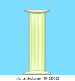 Greek Column On A Blue Background