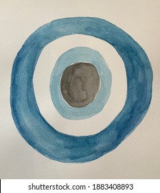 Greek Eye Blue Light  Watercolor