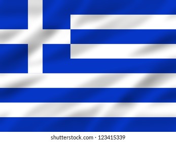 greek flag with some folds in it