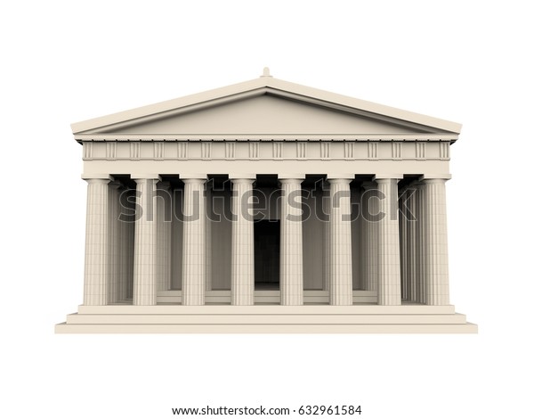 ギリシャの神殿 3dレンダリング のイラスト素材