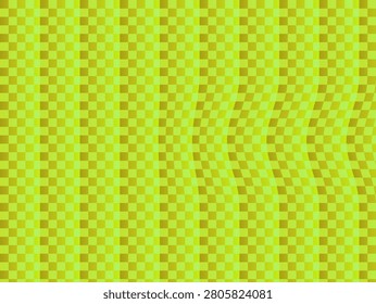 green 3d illusion stereogram background with geometric wavy patt