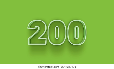 green 3d number 200 isolated on green background coupon 200 3d numbers rendering discount collection for your unique selling poster, banner ads, Christmas, Xmas sale and more