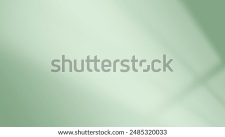 Green abstract background. Abstract green gradient. Minimalist futuristic background. Concept of light shadow background from window