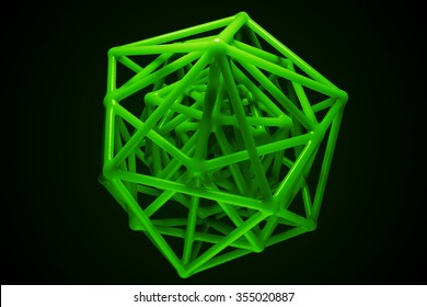 Green Abstract Geometry Background With Light Subsurface Scattering Effect