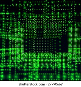 green abstract matrix