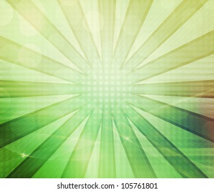 Green Abstract Rays Background