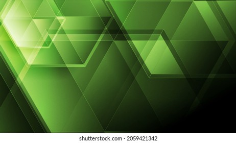 Green Abstract Tech Background Glossy Polygons Stock Illustration ...