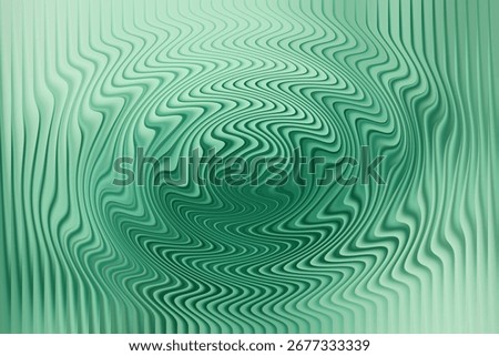 A green abstract texture featuring a central warped effect and radiating wavy lines, producing a mesmerizing and hypnotic visual experience for the viewer.