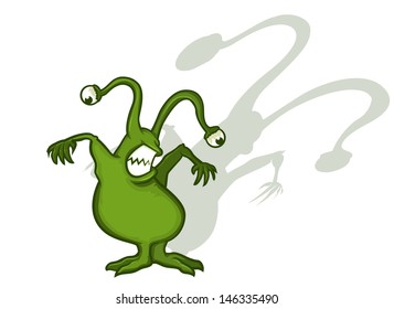 Green alien moster and