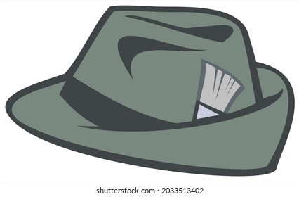 Green Alpine Hat On White Background