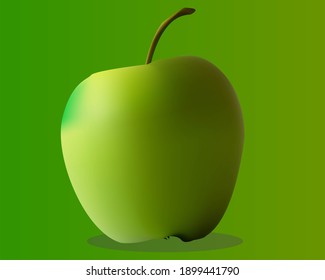 Green apple on a green background