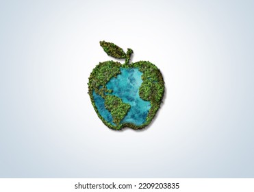 Green apple- World Food Day Concept. World food day 3d concept- earth in apple shape. Food Day conceptual background.
 - Powered by Shutterstock