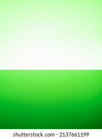 Green Background Of Still Water Surface. Copy Space.