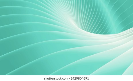 Green background stripes 3d wavy pattern, elegant abstract striped pattern, interesting spiral architectural minimal background, 3D render illustration. - Powered by Shutterstock