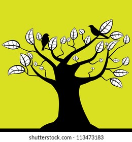 green background tree