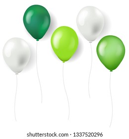 Green Balloons Isolated 