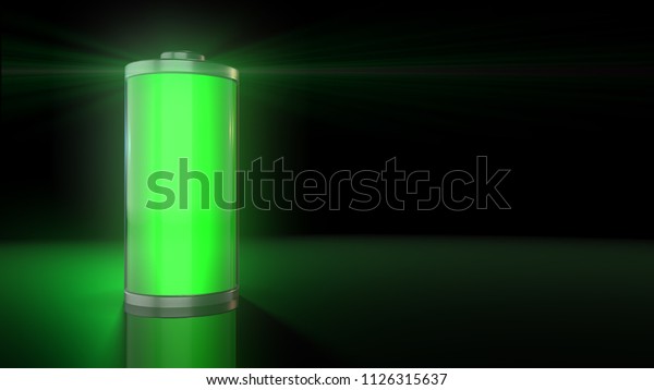 Green batteries\
Conceptual electrical energy and power supply rechargeable battery\
3D render graphic