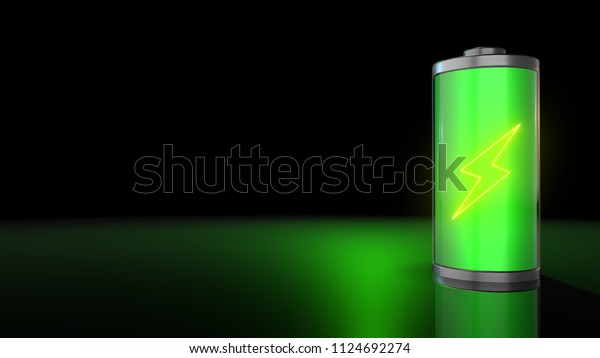 Green battery power with fast recharge\
source of green electricity 3D render\
graphic