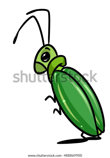 Green Beetle Insect Cartoon Illustration Isolated Stock Illustration