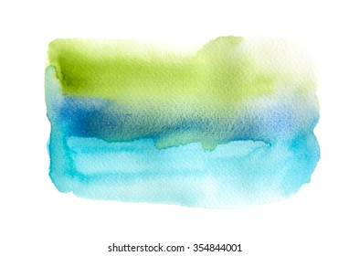 Green And Blue Watercolor Texture Background