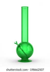 Green Bong Isolated On White Background 3D