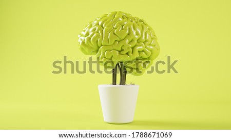 Green brain tree concept 3d rendering