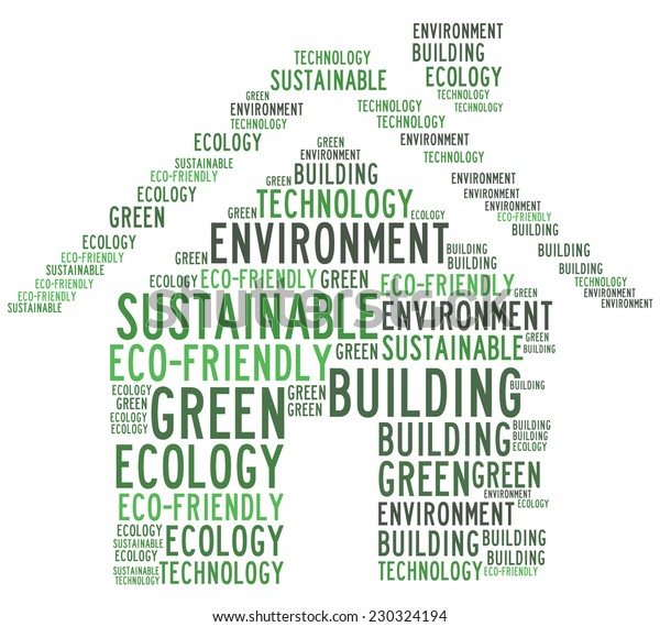 Green Building Related Words Collage Stock Illustration 230324194