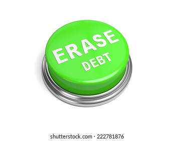 A Green Button With The Word Erase Debt On It