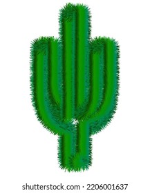 The Green Cactus Symbol Has A Tree-like Texture.