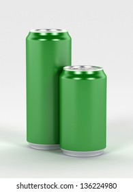Green cans 3d render