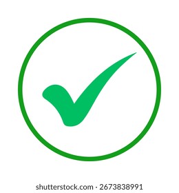A green checkmark inside a green circle, symbolizing approval or correctness.