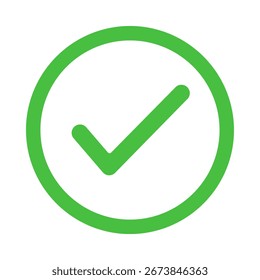 Green checkmark inside a green circle, symbolizing approval or completion.