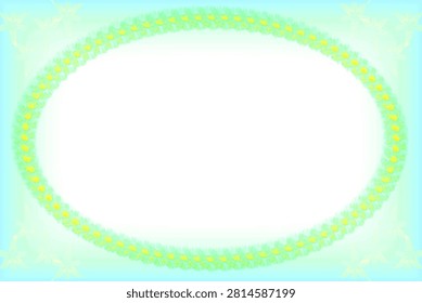 Green circle frame on blue azure,place foe text