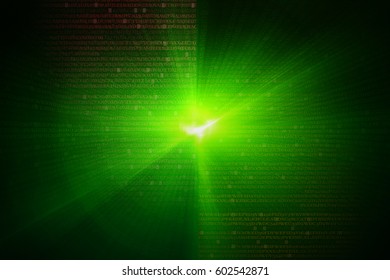 green circular glow wave. lighting effect abstract. scifi or game background.