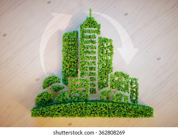 Green city concept. 3D rendering.