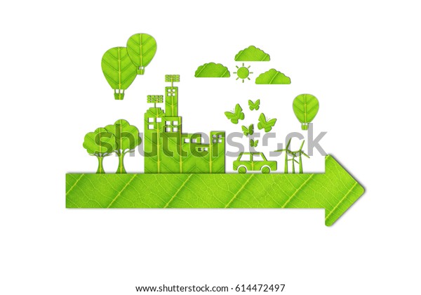Green city\
- Ecology concept made from green\
leaves.