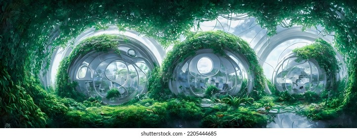 Green City Of The Future. City Of The Future. Harmony Of City And Nature. 