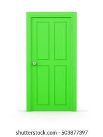 Green Close Door On White Background Stock Illustration 503877397 ...