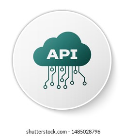 Green Cloud Api Interface Icon Isolated Stock Vector (Royalty Free ...