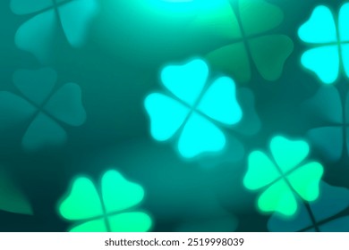 Green clover bokeh background, good luck, St. Patrick’s daydark bokeh background, abstract night bokeh light, green clover bokeh on black background - Powered by Shutterstock