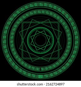 Green Color Magical Circle (mandala)