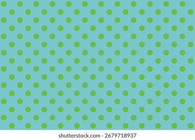 Green colour polka dots pattern over Cadet Blue colour useful as a background.