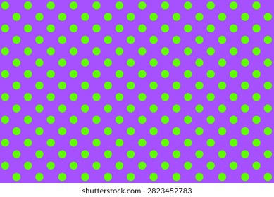 Green colour polka dots pattern over Medium Orchid colour useful as a background.