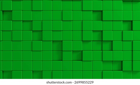 green cube background, 3d rendering of abstract cube background, wallpaper 4k video resolution