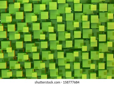 Green cubes abstract background