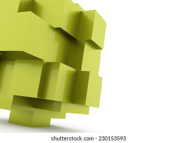 Green cubes icon concept rendered on white background
