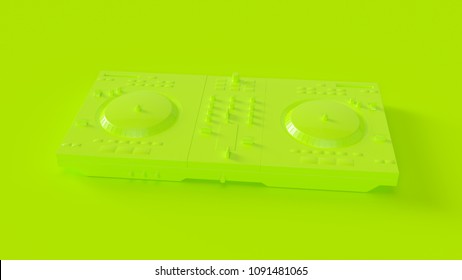 Green DJ Decks 3d Illustration