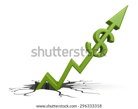 Green dollar arrow 