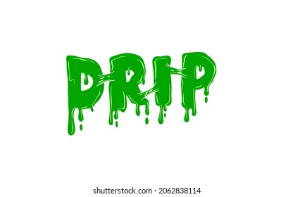 Green Dripping Text Effect. Isolated Drip Text Effect