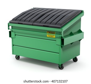 Green Dumpster - 3D Illustration